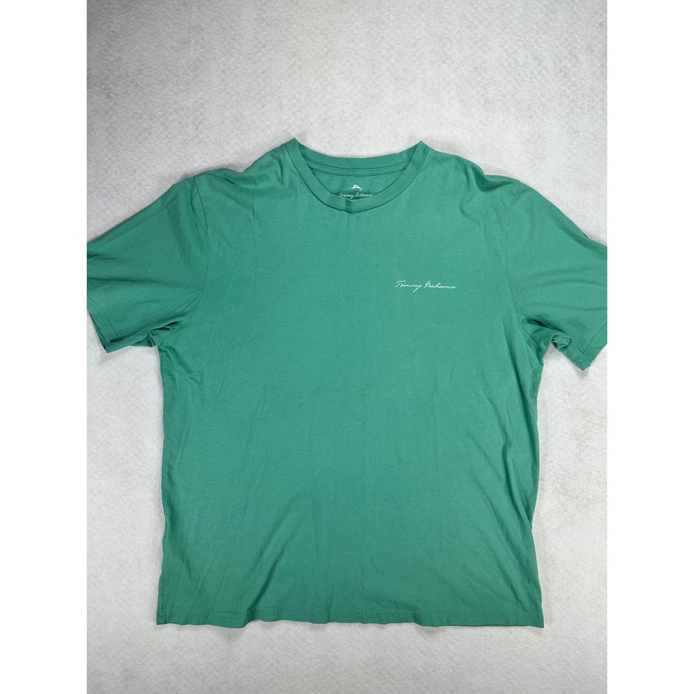 Tommy Bahama Relax Mens L Green Marlin Graphic T-Shirt UPF50 Cotton Short Sleeve